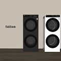 Poliform Modern Black And White Stackable Washing Machine Double Units Design