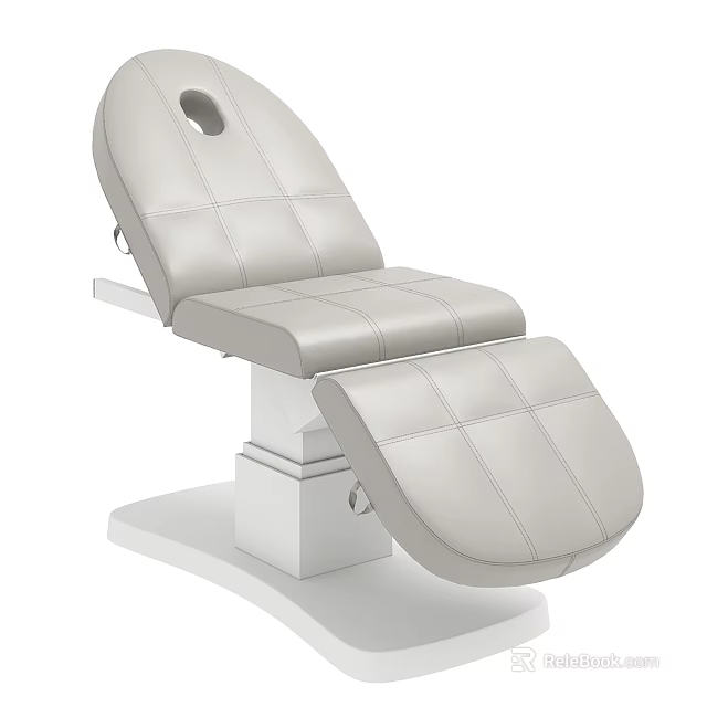 Adjustable Medical Examination Couch with Gray Padded Sections and White Base 3d model 