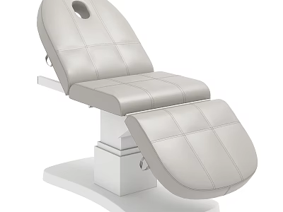 Adjustable Medical Examination Couch with Gray Padded Sections and White Base 3d model