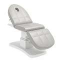 Adjustable Medical Examination Couch with Gray Padded Sections and White Base 3d model