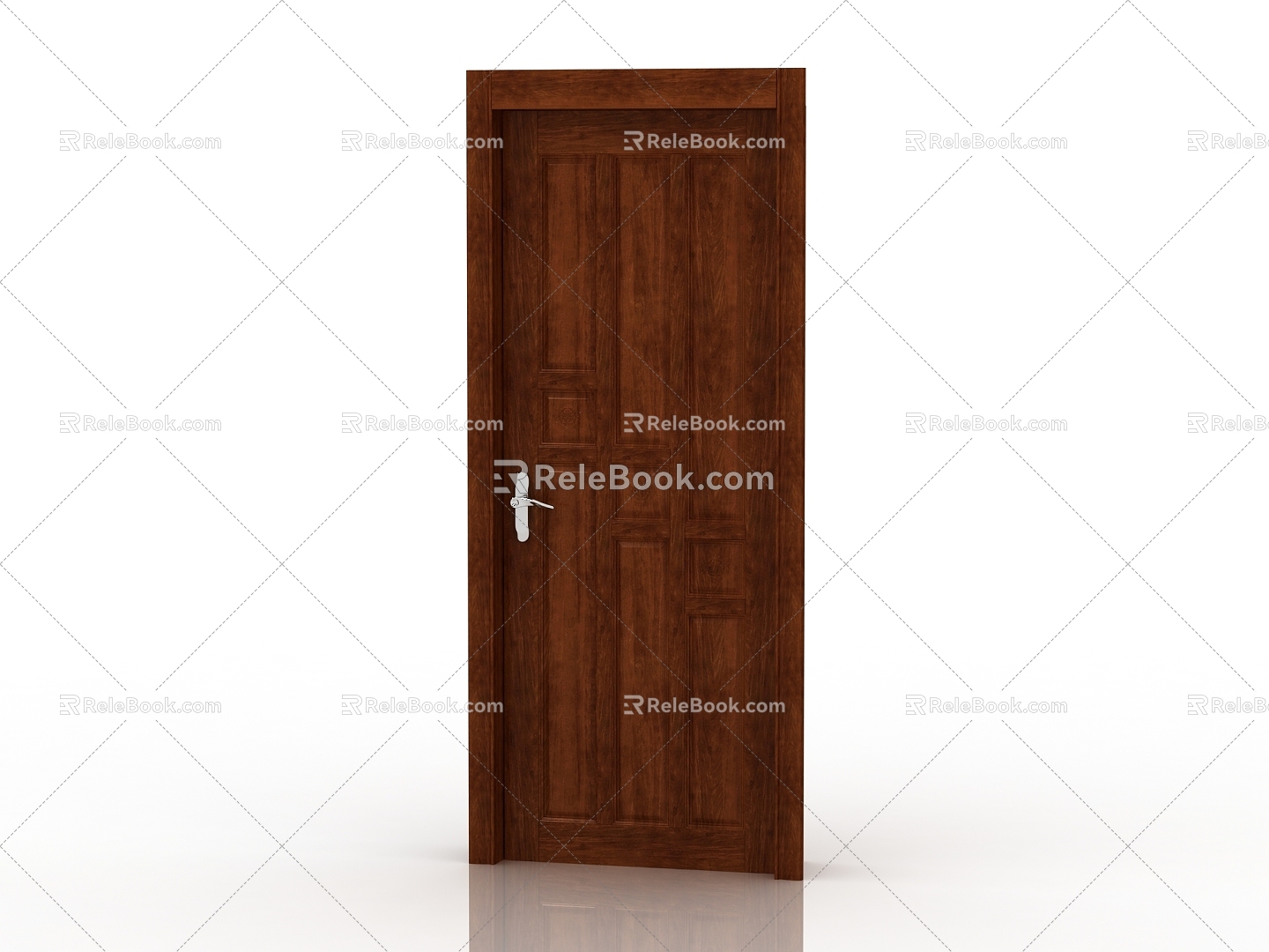 Modern Interior Door Solid Wood Door 3d model