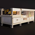 Multifunctional Wooden Desk Featuring Multiple Drawers Storage Compartments And Organized Workspace