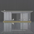 Modern Minimalist Pergola Design With Columns Seating And Reflective Floor 3d model