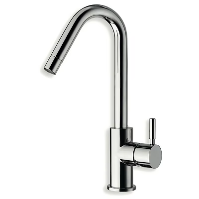 Modern Sleek Chrome Kitchen Faucet With High Neck Design And Single Handle 3d model