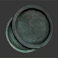 Sculpted Bronze Oval Dishes With Ancient Patina Surface Stacked Arrangement Design