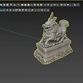 Traditional Mythical Beast Sculpture With Intricate Carving And Detailed Decorative Base