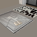 Modern Square Carpet Carpet 3d model