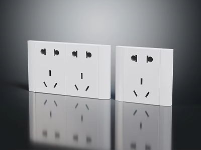 White Electrical Hardware Tools Power Outlet Panels Modern Design For Home Use 3d model