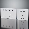 White Electrical Hardware Tools Power Outlet Panels Modern Design For Home Use 3d model