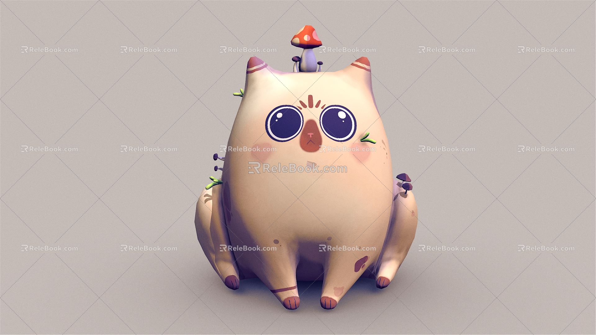 Modern game character cartoon cat plant cat 3d model