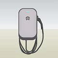 Public Electric Vehicle Charging Facility With Modern Design And Charging Cable