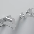 Modern Chrome Wall Mounted Faucets With Sleek Design And Smooth Finish Features 3d model
