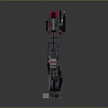 Futuristic Robot Character With Black Red Gray Detailed Mechanical Structure In Standing Pose