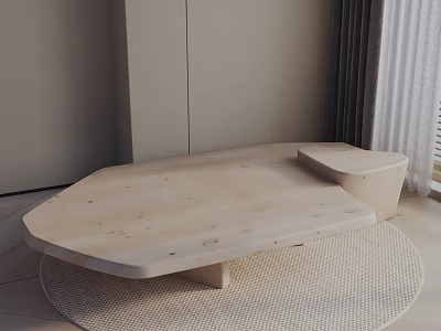 Elegant Modern Sofa Coffee Table Set With Wooden Tabletop And Soft Upholstery 3d model