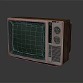 Vintage Retro Electronic TV Appliance With Wooden Frame And Snowy Screen
