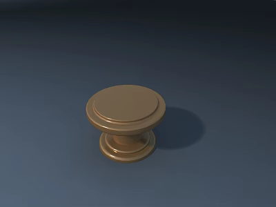 Modern Dining Table with Golden Round Decorative Metal Knob Base Design Element 3d model