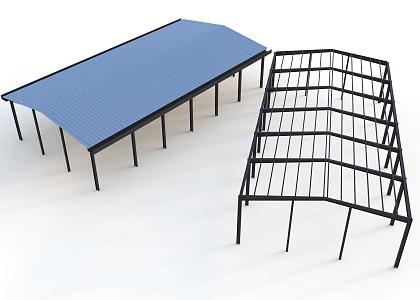 Workshop Structure Modern Workshop Steel Structure Workshop Warehouse Workshop Steel Structure Car Shed Steel Structure Industrial Workshop Steel Structure Warehouse Workshop 3d model