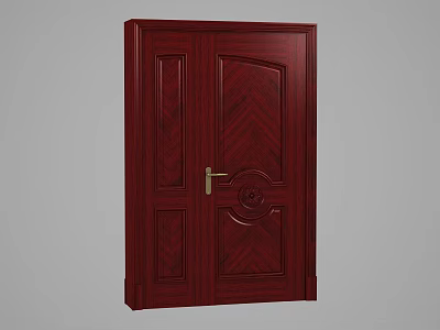 American solid wood gate 3d model