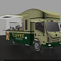 Mobile Coffee Truck With Open Awning Beverage Display And Coffee Equipment