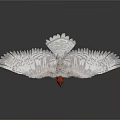 Eagle 3D Model With Red Head Spread Wings And Claws On White Background 3d model