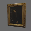 Elegant Pearl Jewelry In Classic Portrait With Ornate Gold Frame Design