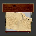 Traditional Wooden Bed with High Carved Headboard and Cream Bedding Set