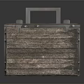 Rustic Wooden Storage Box With Metal Handle And Clasps For Household Organization