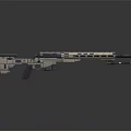 Modern Tactical Rifle With Scope Metallic Finish And Complex Structural Design 3d model