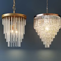 Elegant Crystal Chandeliers With Glass Pendants And Metal Frames Hanging In Modern Decor