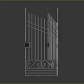 Hardware Tools Decorative Metal Gates Three Styles With Vertical Bars And Reflective Surface 3d model