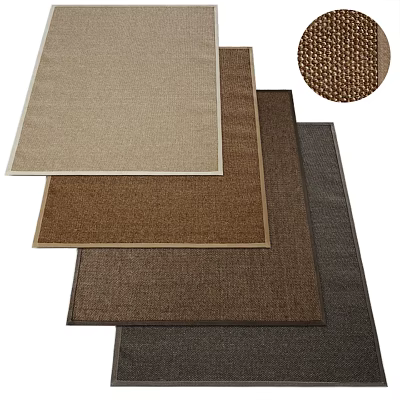 Woven Square Rugs In Neutral Tones For Living Room Decor With Soft Texture 3d model