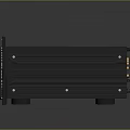 Dark Colored AV Receiver With Knobs Display Screen Ventilation Grilles Antennas And Remote Control