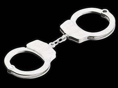 Stainless Steel Industrial Handcuffs With Secure Locking Mechanism And Durable Build 3d model