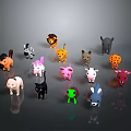 Colorful Animal Toys Featuring Various Species Like Lion Zebra Rabbit And Pig
