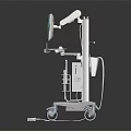Advanced Medical Device Cart with Digital Display Screen and Medical Components on Wheeled Mobile Stand