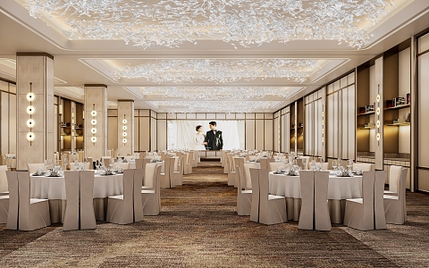 Hotel Ballroom 3d model