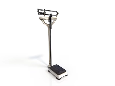 Mechanical Weighing Scale With Metal Frame Black Platform And Dial Indicator 3d model