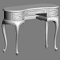 Classical Black Dressing Table With Gold Accents Curved Legs And Drawers