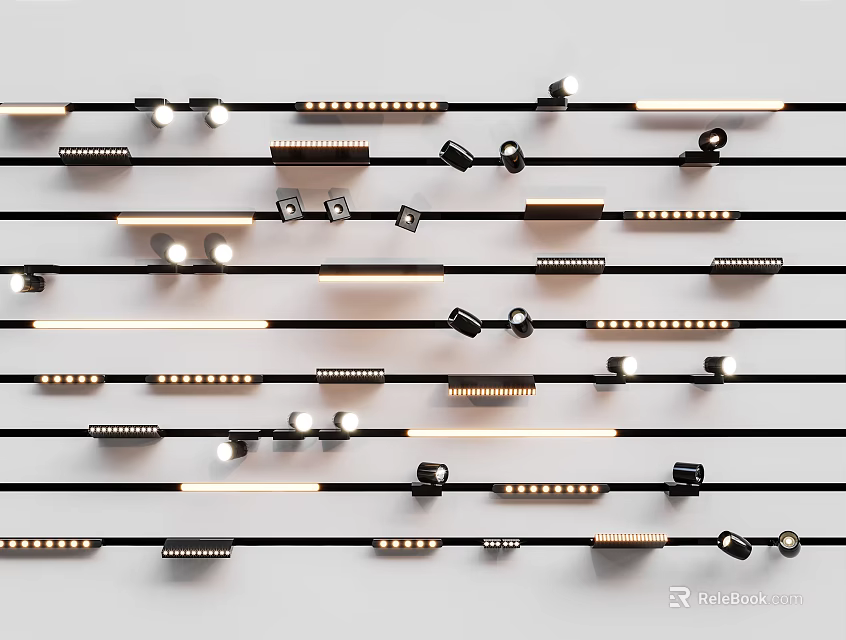 Modern Downlights and Spotlights with Various Stylish Designs for Home Lighting 3d model 