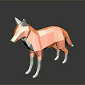 Low Poly Fox Sculpture With Orange Fur Black Legs And White Underbelly Design