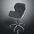 Modern Office Chair With Diamond Stitched Upholstery And Chrome Base With Swivel Wheels