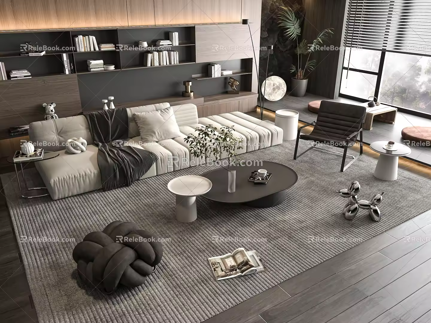 Sofa Coffee Table Combination Sofa Coffee Table Multi-person Sofa Living Room 3d model
