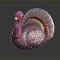 Vibrant Pink Turkey Figurine With Colored Feathers For Home Decor