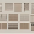 Window Blinds Various Designs and Neutral Tones for Home Interior Decoration 3d model