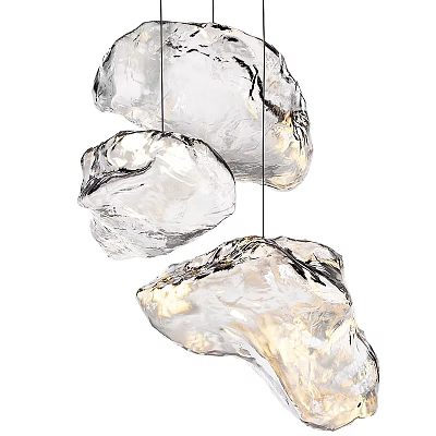 Elegant Modern Crystal Chandelier With Unique Irregular Transparent Shape Design 3d model