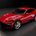Red Sports Car With Modern Sleek Body And Shiny Exterior Design
