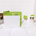 Modern Workspace Interior Design With Functional Desks Green Chairs And Partitions