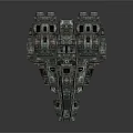 Futuristic Cosmic Spaceship With Metallic Texture And Complex Structure For Space Exploration