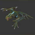 Game and Movie Fantasy Monster Character with Blue Glowing Body Sharp Claws and Ferocious Posture
