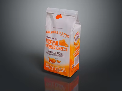 Real Cheddar Cheese Package With No Artificial Colour And Smile Again Design 3d model